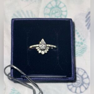 Swarovski double pear ring